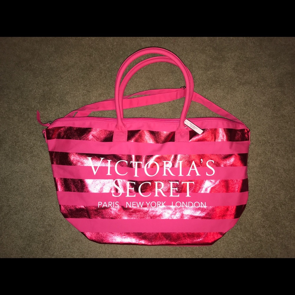 NEW Victoria’s Secret Pink Striped Tote